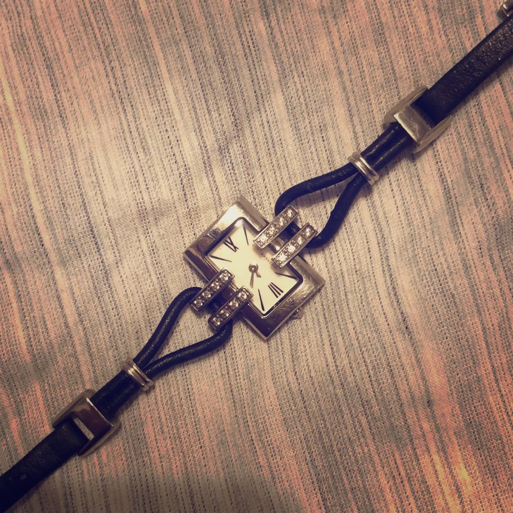 BCBG MaxAzria Leather Strap Watch